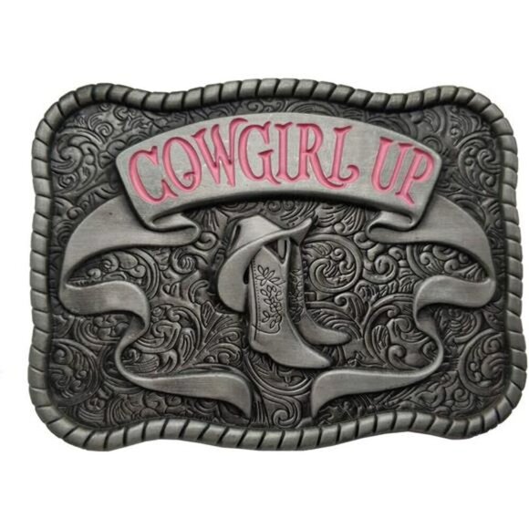 “Cowgirl Up” Belt Buckle–Bold Rodeo-Inspired Accessory Western Buckle ONLY - Picture 1 of 3